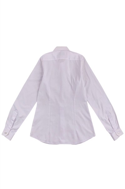 訂購白色純色女裝襯衫    設計修身修腰女裝襯衫    團隊制服   恤衫專門店   透氣   舒適      R377 正面照